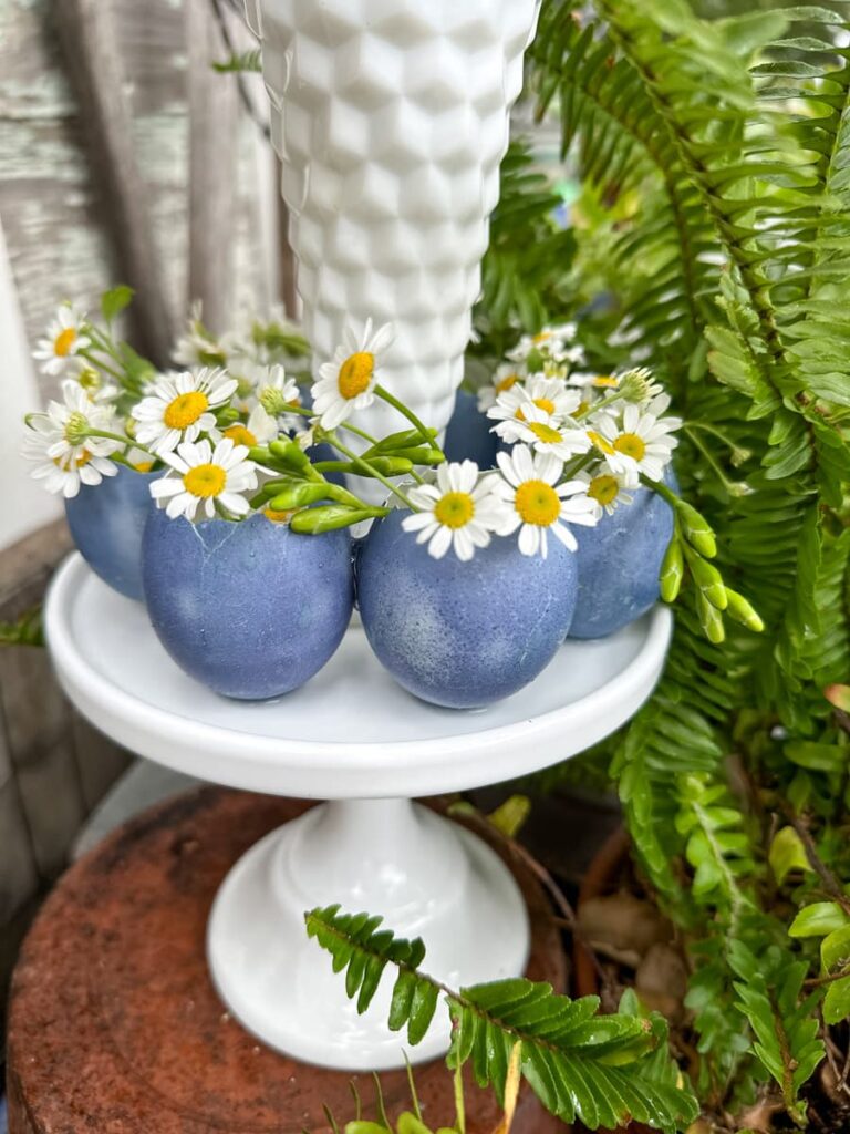 Easter eggshell floral arrangement- How to make natural dye