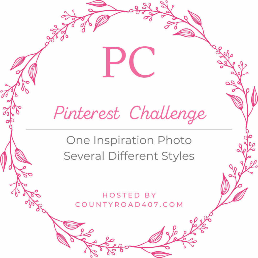 pinterest challenge graphics -A pink wreath with Pinterst challenge written inside