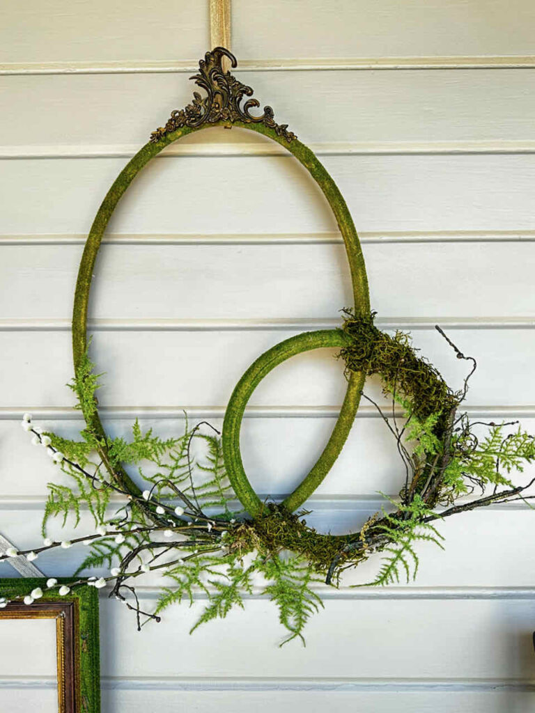 How to Make An Easy DIY Moss Frame Wall Art Gallery-One frame on the wall