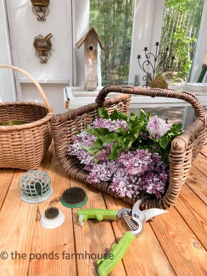 - basket of lilacs