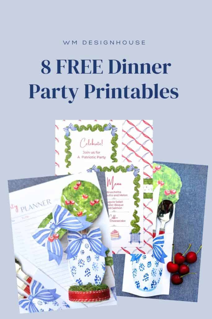 Pinterest printable of free summer dinner party