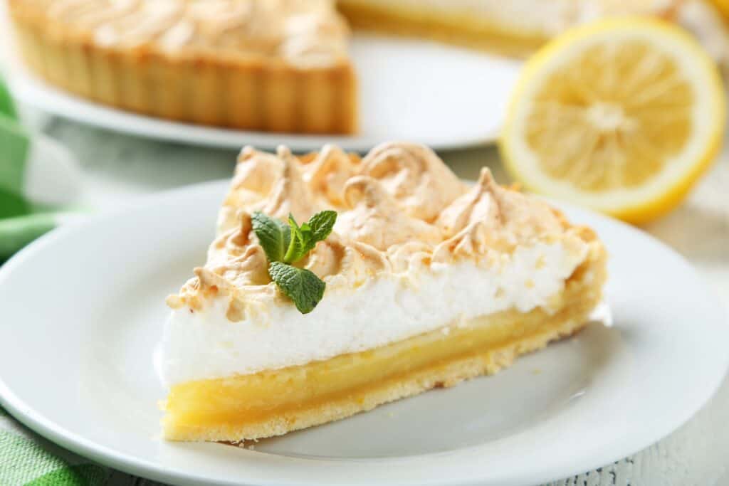 slice of lemon meringue pie