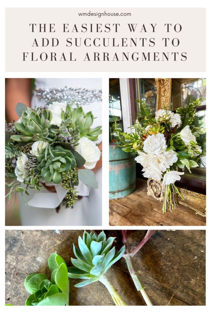 how to add succulents to a floral arrangement 