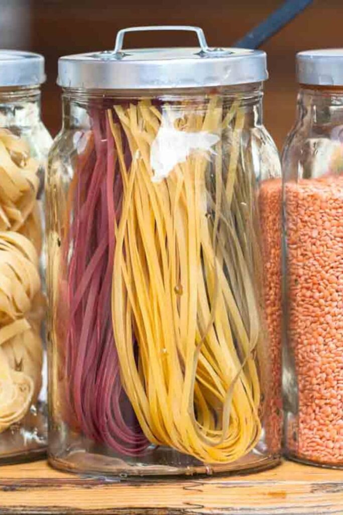 pasta in apothecary jars