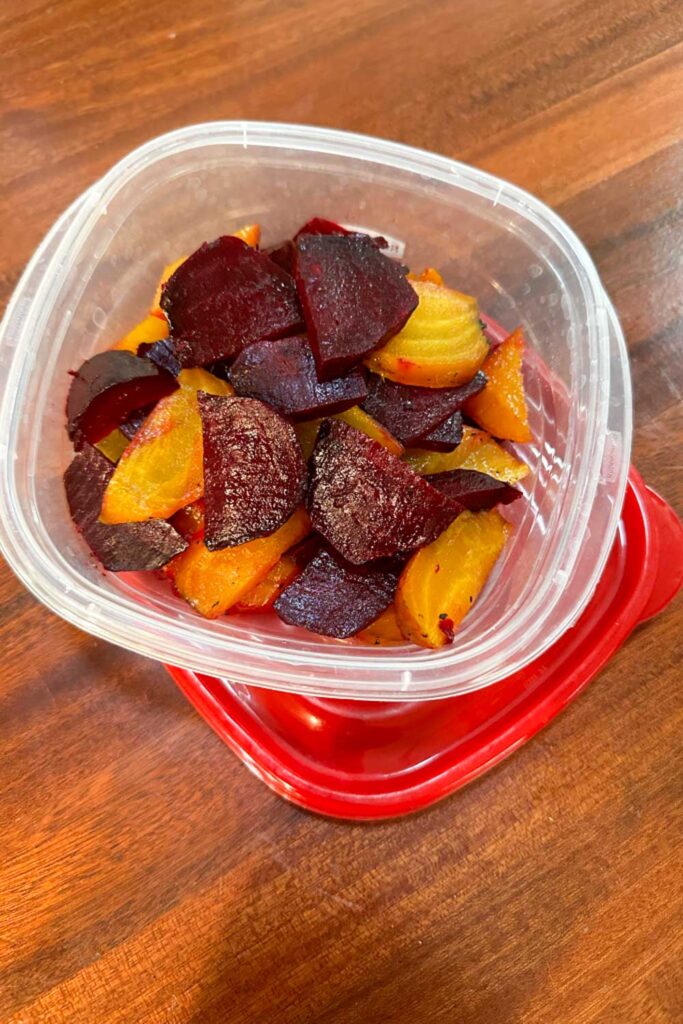 Best Beet Recipes: How Long Do Roasted Beets Last in Fridge- sliced beets in a bowl 

