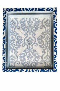 How to Make Easy DIY Fabric Wall Art For your Home-images of the process of covering picture frames