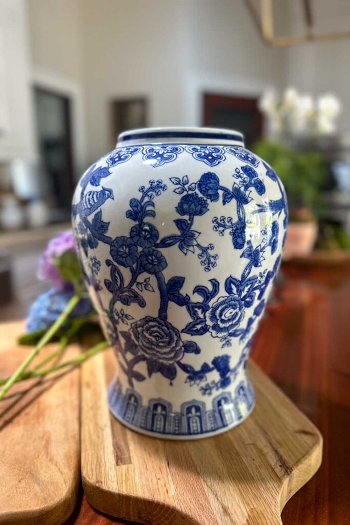 Hydrangea Floral Arrangements- blue and white large vase 