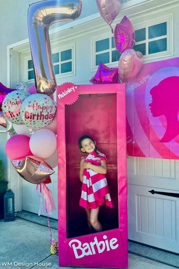 Birthday girl in the Barbie Box