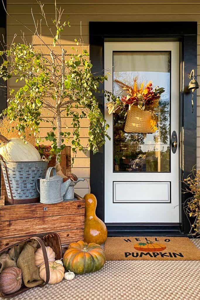 Fall front porch with Stunning DIY Faux Fall Tree That Looks Real


