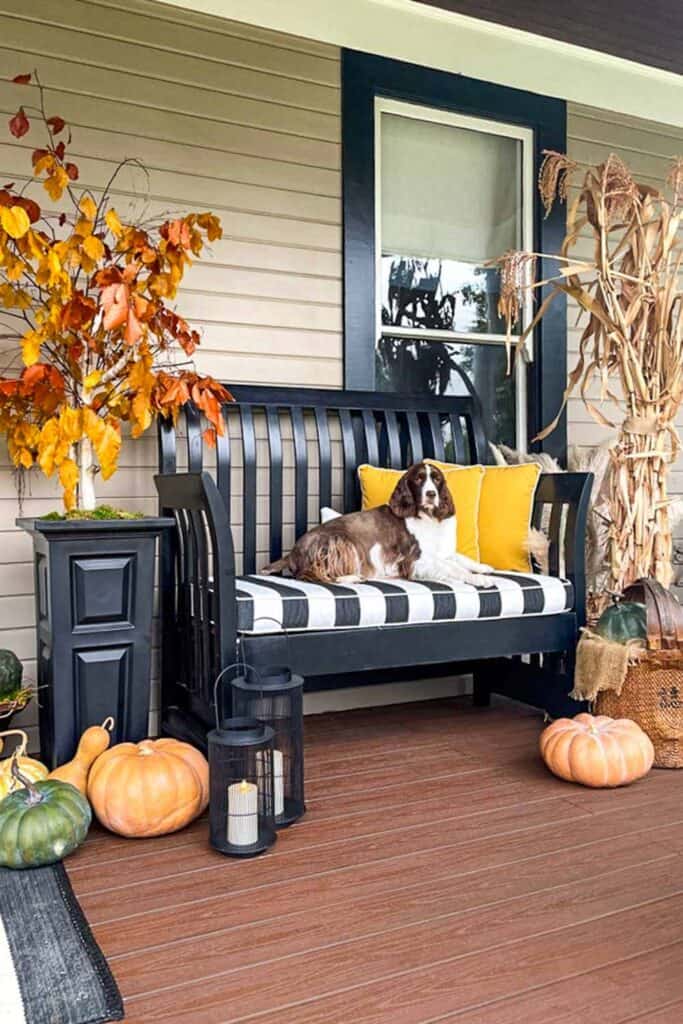 Fall front porch early fall decorating