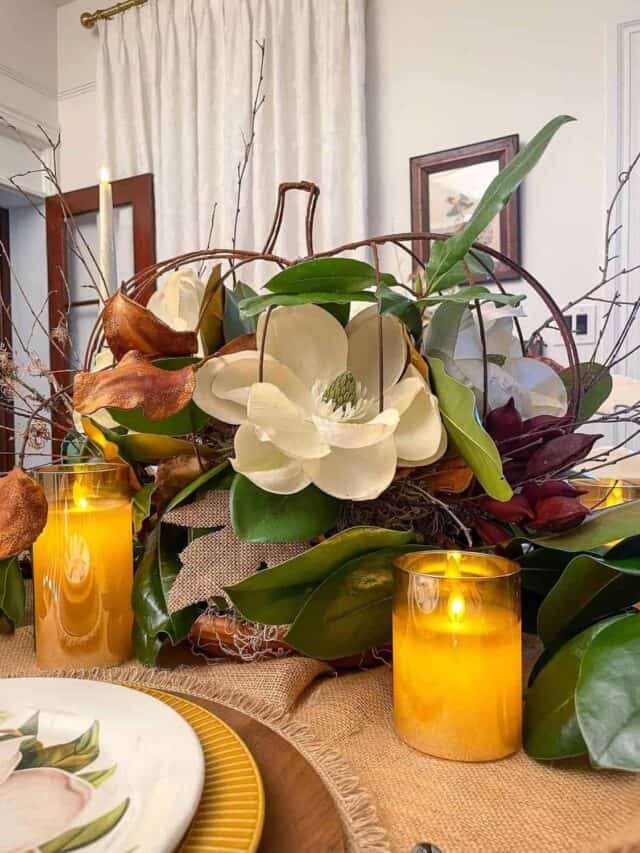 How to style your gorgeous DIY magnolia centerpiece for Fall from WM DesignHouse