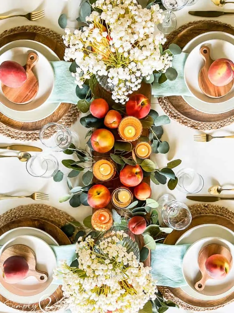 Tablescape with fruit and flowers 
