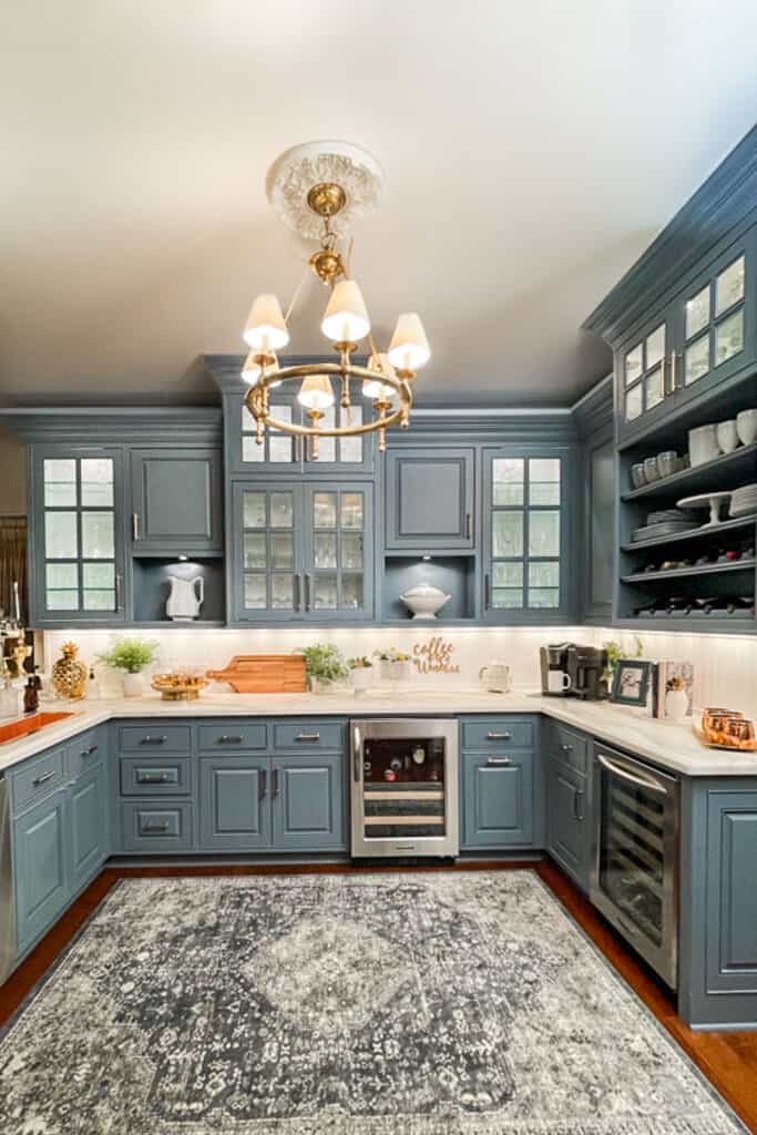 Blue gray kitchen