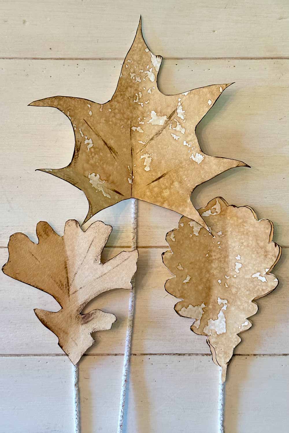 Simple and Easy Fall Leaf Garland with Coffee Paper + filters