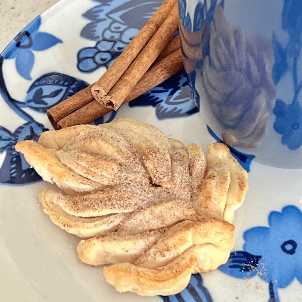 A leaf shaped cookie that uses pie crust dough.