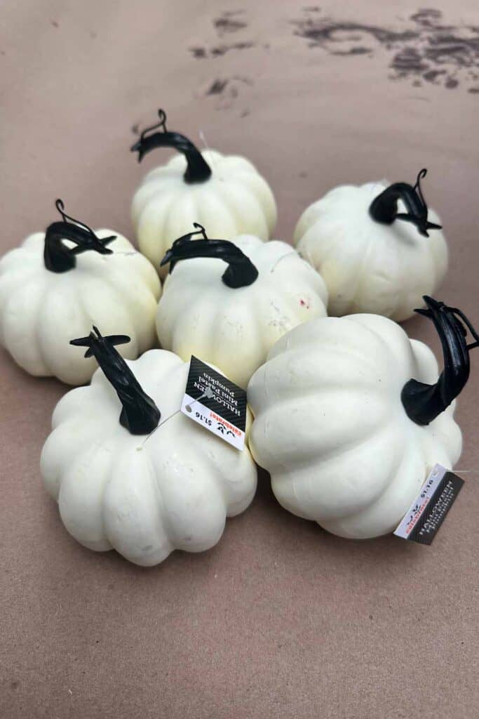 Small white pumpkins to use for creating patina pumpkins with modern masters metal paint.