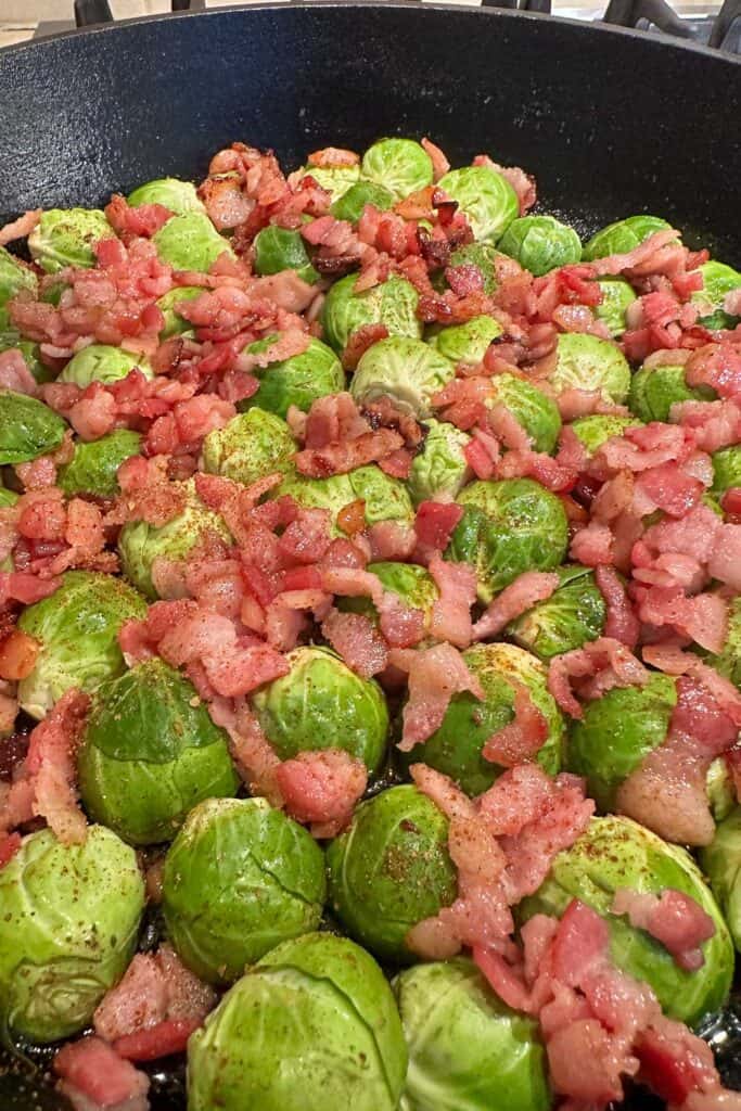 How to make Smoked Brussels Sprouts with maple bacon and dates.
