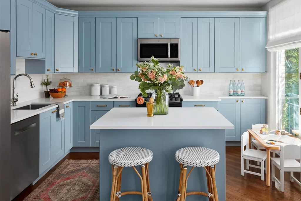 Best Blue Gray for Kitchen Cabinets: Solitude by Benjamin Moore