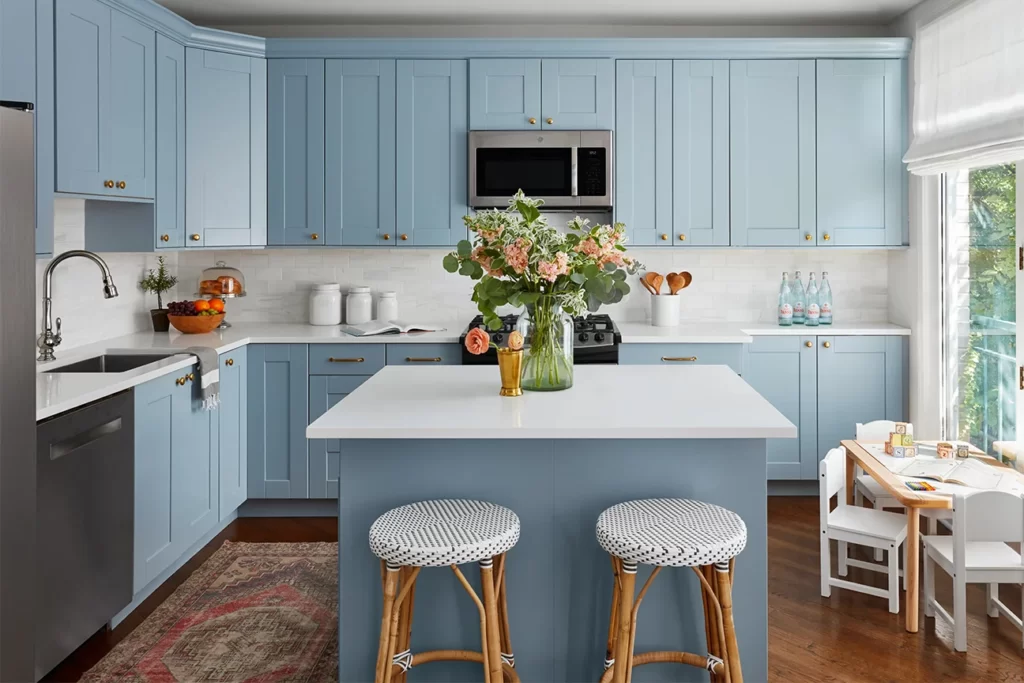 Green Cabinets - Contemporary - kitchen - Benjamin Moore Rosemary Green -  Traditional Home