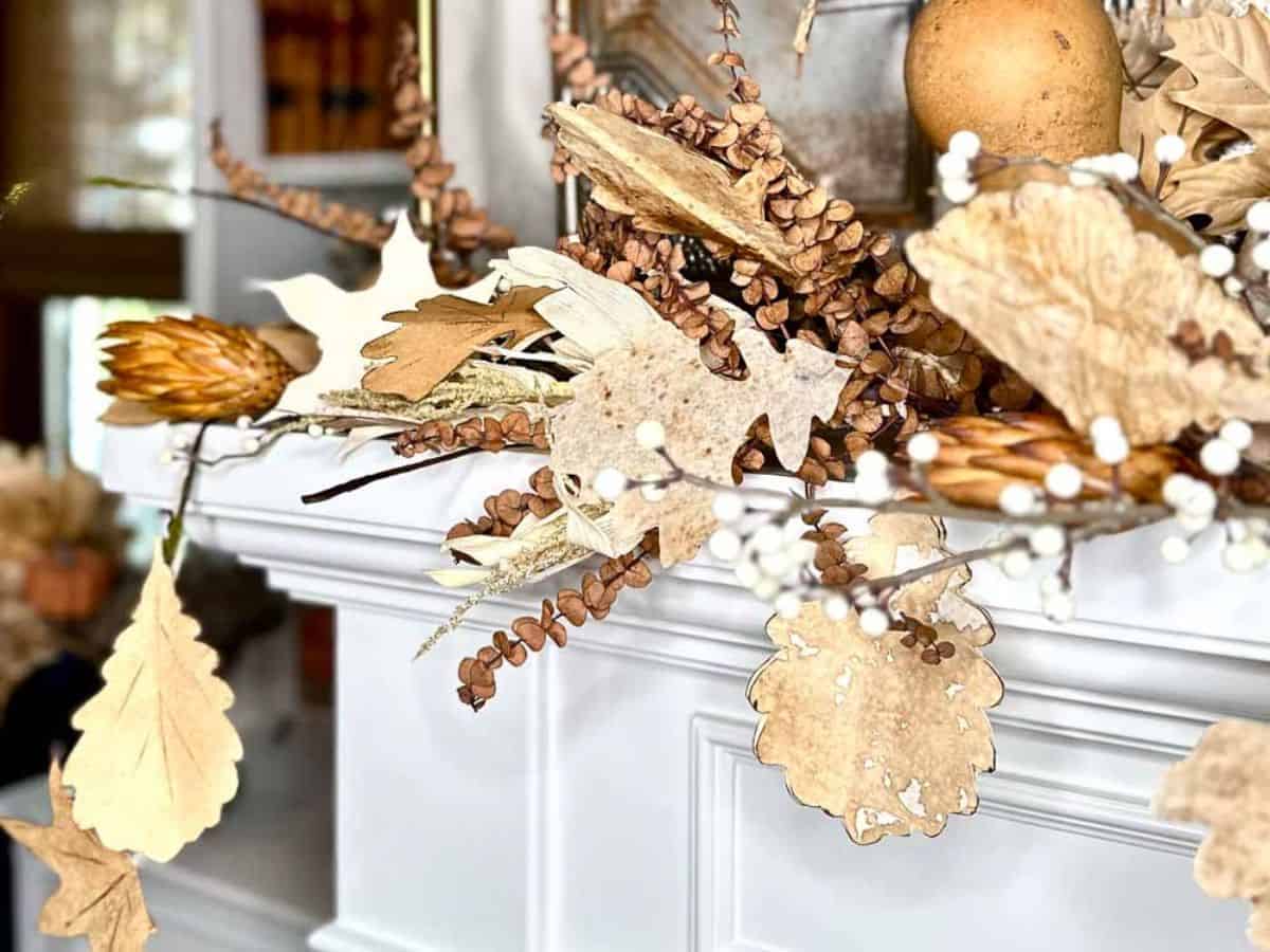 Simple and Easy Fall Leaf Garland Made with Coffee Paper + Filters
