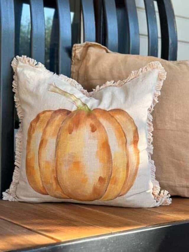 Painted Pumpkin Pillow for Fall : Pottery Barn Inspired