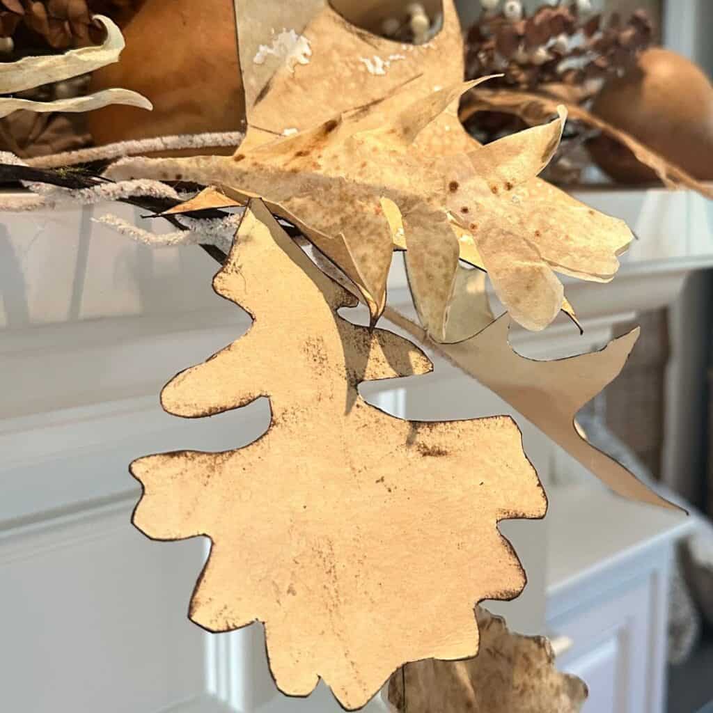 coffee filter fall garland with leaves made out of coffee filters and Coffee paper 
