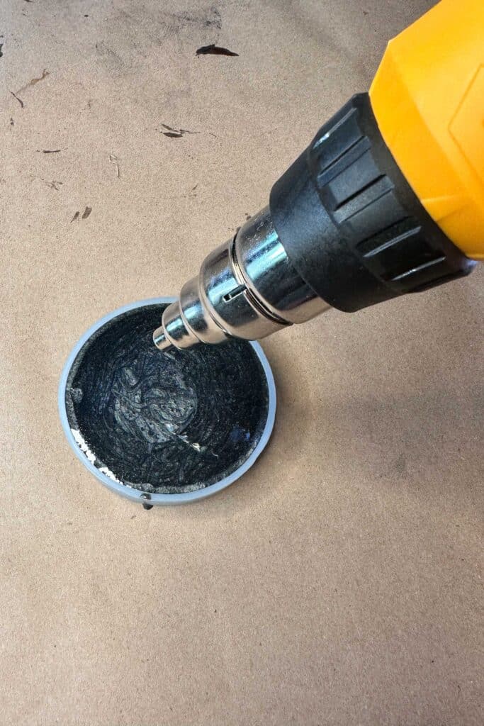 use a heat gun to eliminate air bubbles in the epoxy