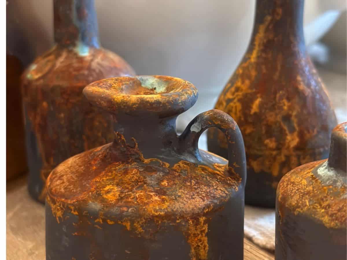 Rusty Patina: How to Create Rusty  Old Mini Liquor Bottles