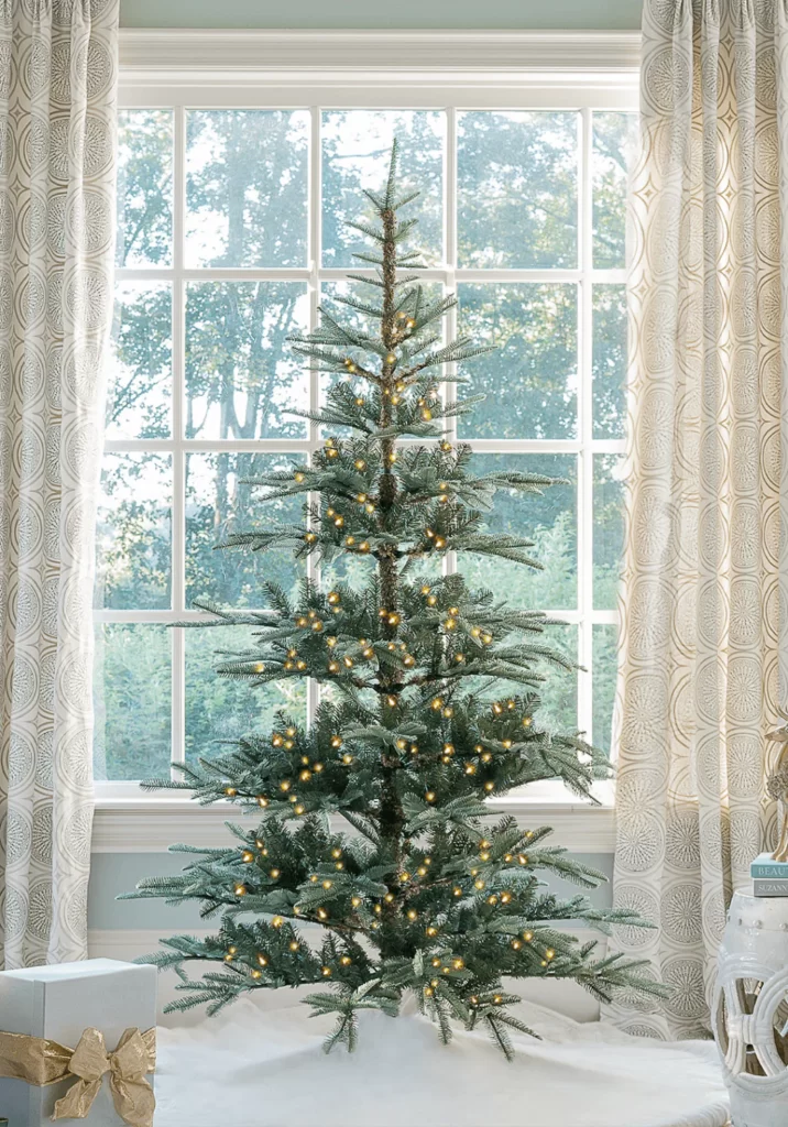 Fir Noble Christmas tree with lights only 