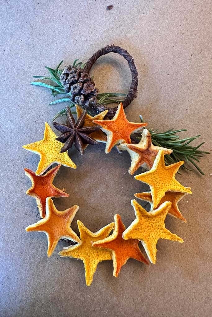 Orange star Christmas ornament 