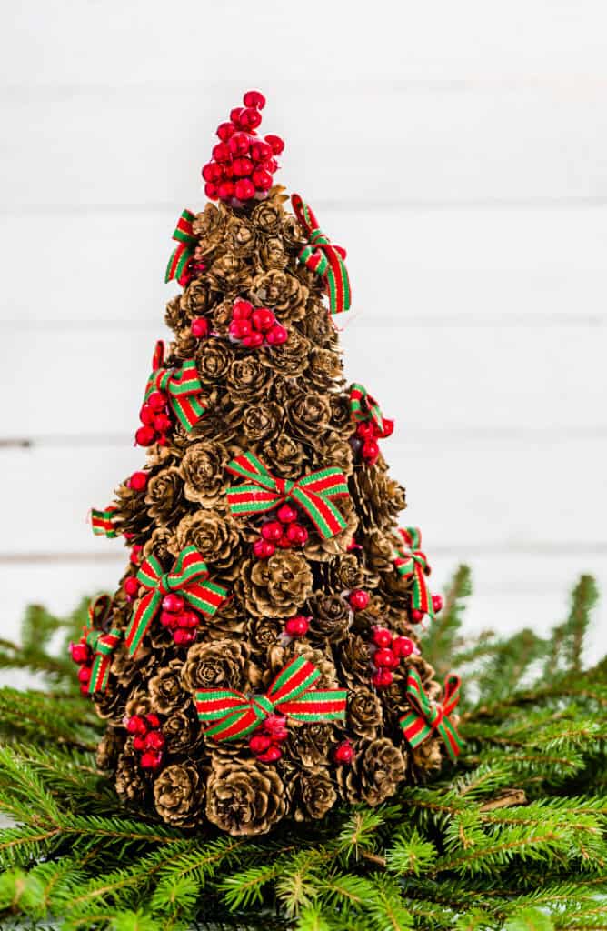 Cone tree made out of pine cones 