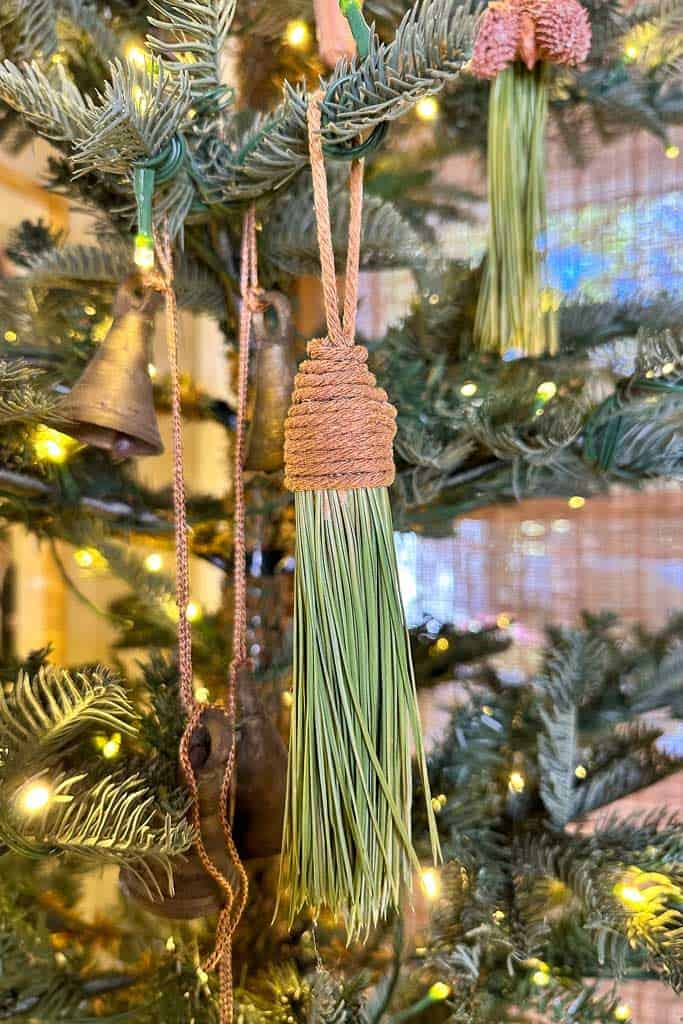 Pine needle Tassel hanging in the Christmas tree