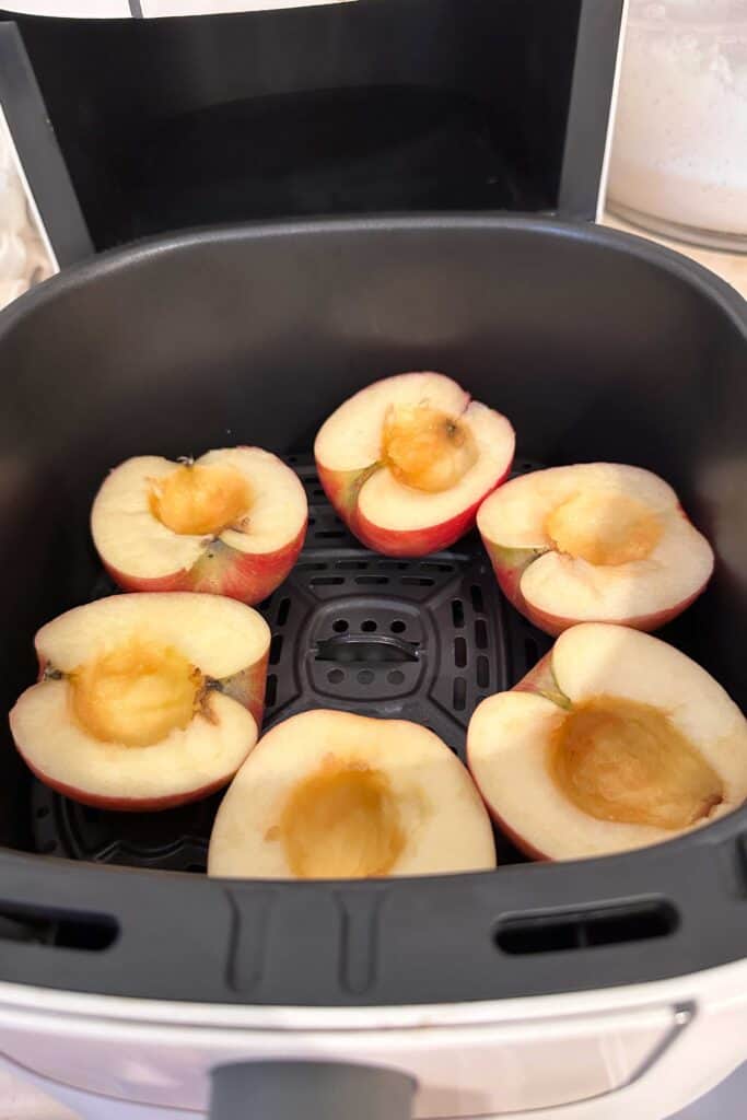 Apple halves in the air fryer