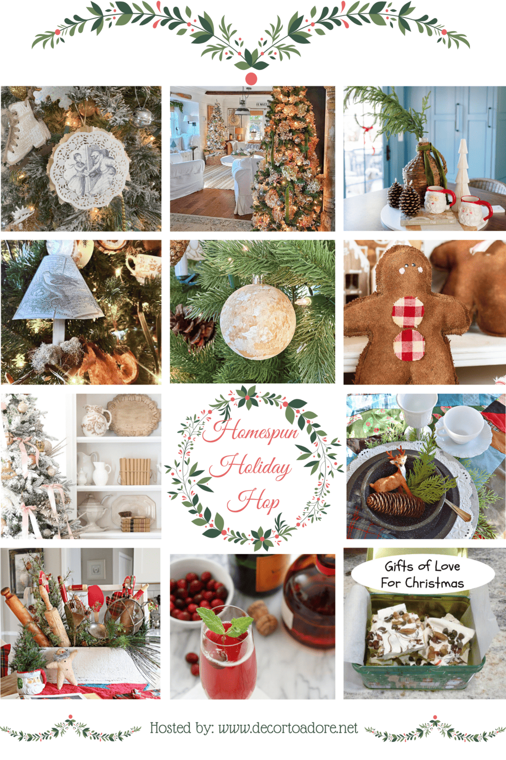 Twelve images of homemade Christmas ideas, from decorating to cooking! Lots of Christmas love.