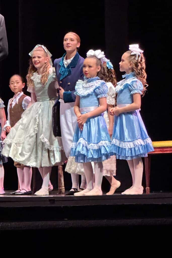 Madison playing a mini party girl in the Nutcracker. 