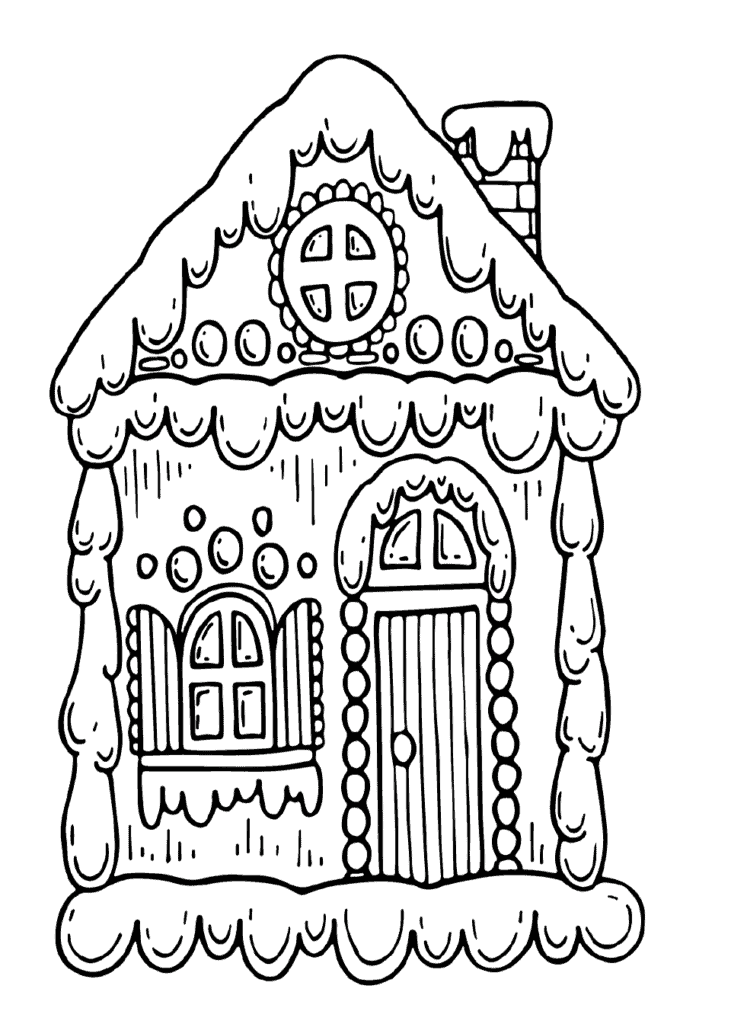 gingerbread house coloring page 