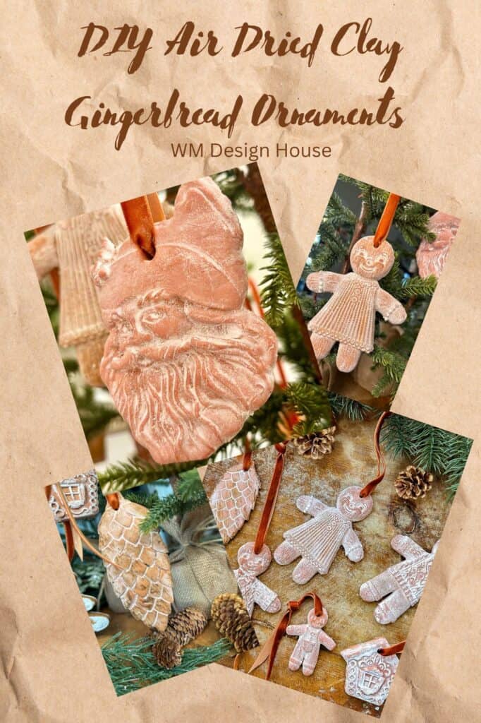 How to make air-dry clay ornaments for Christmas. Santa, gingerbread, etc. 
