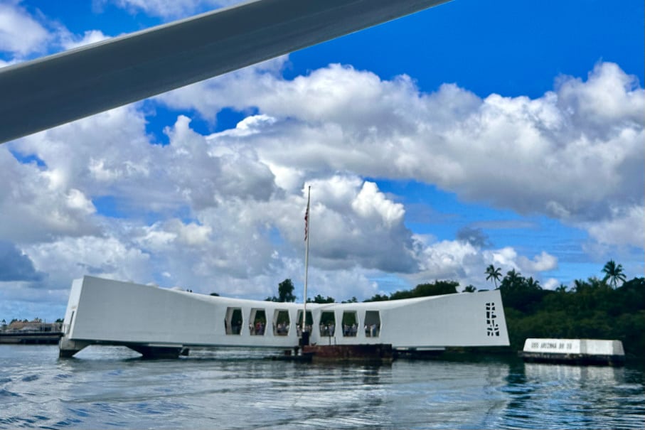 Pearl Harbor Monument in Hawaii. 