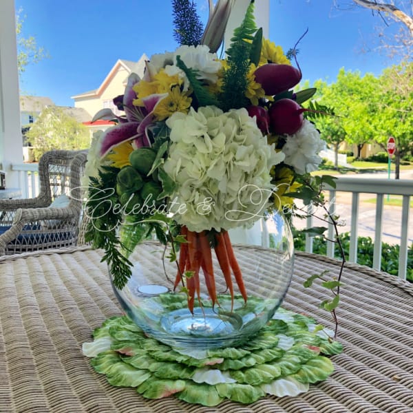 Easter Centerpiece with carrots 