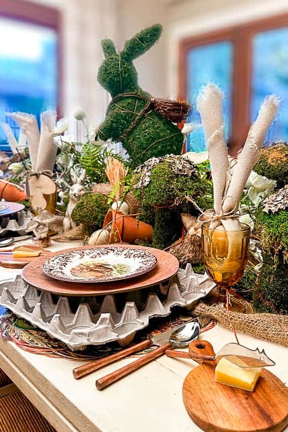 Easter nature-inspired tablescape