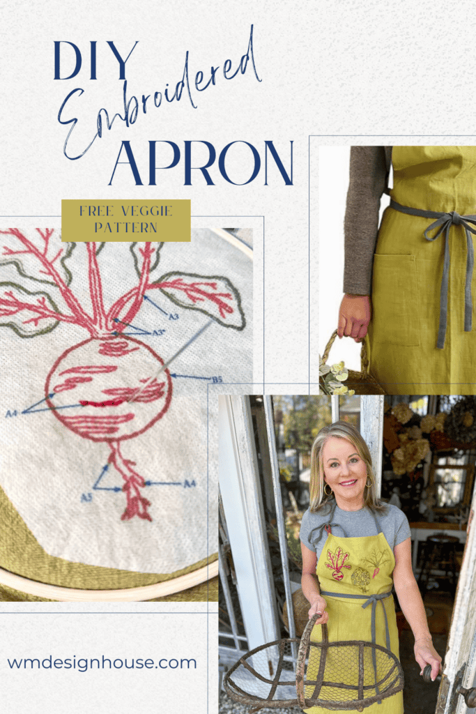 Embroidery Idea - How to embroider an apron with vegetables. 