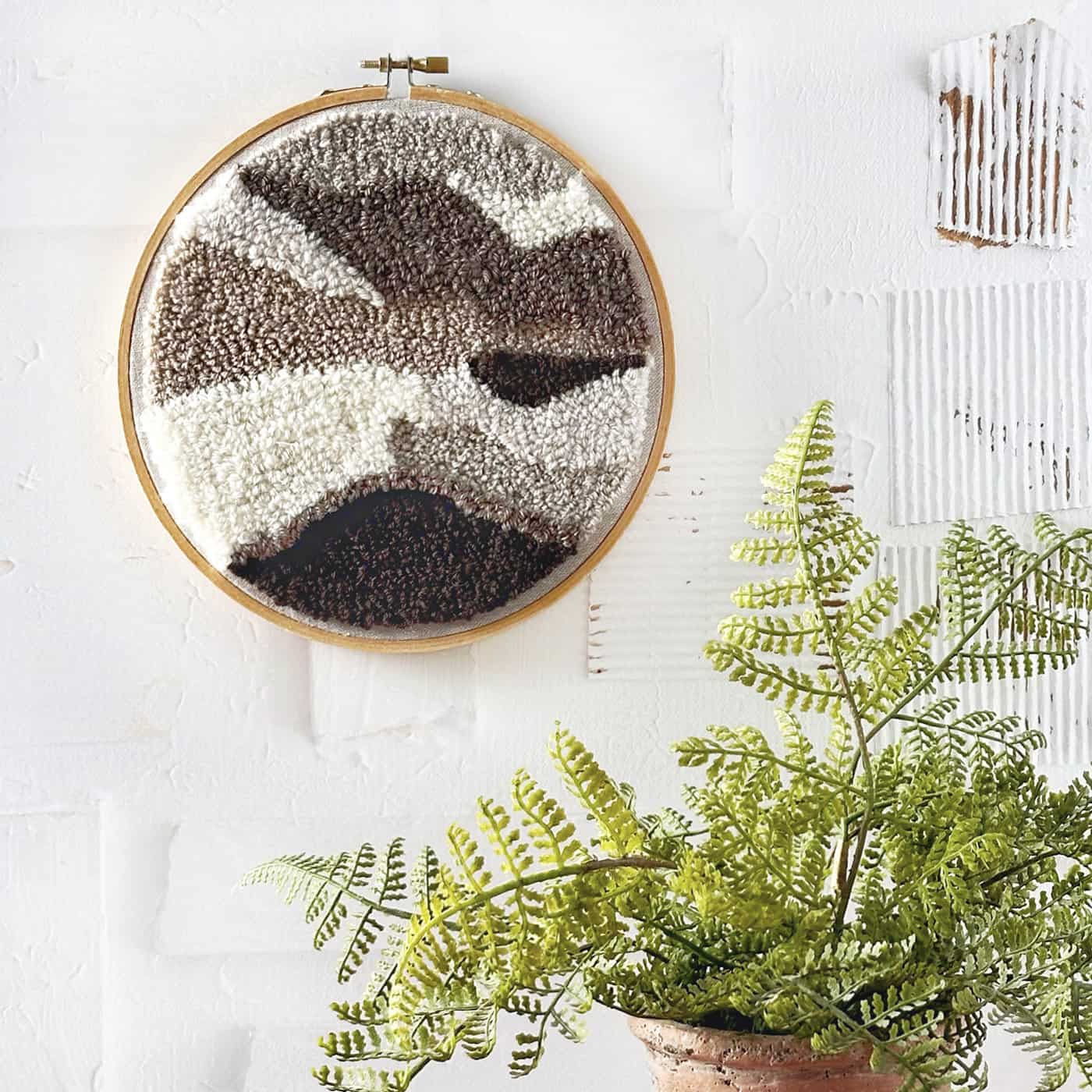 wall embroidery in a hoop