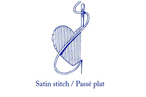 Satin stitch for embroidery.