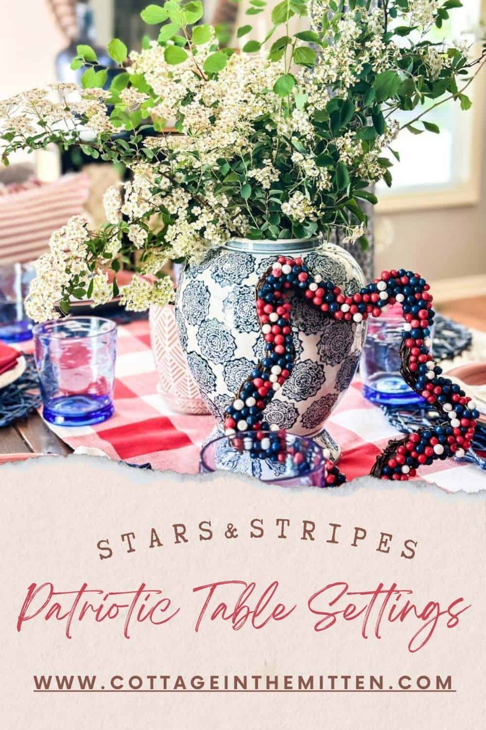 Red,white and blue table decor 