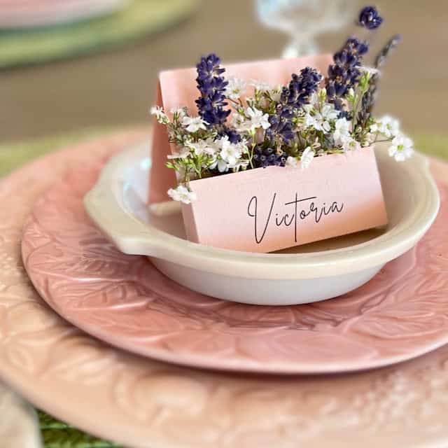 dried flower name card