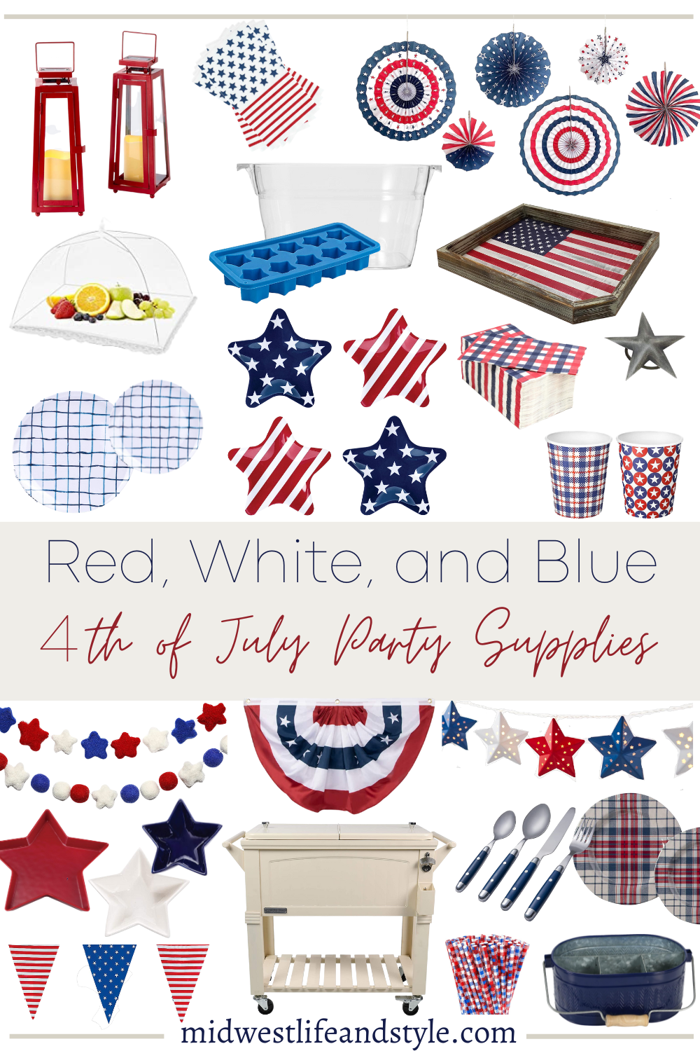red white and blue party supplies 