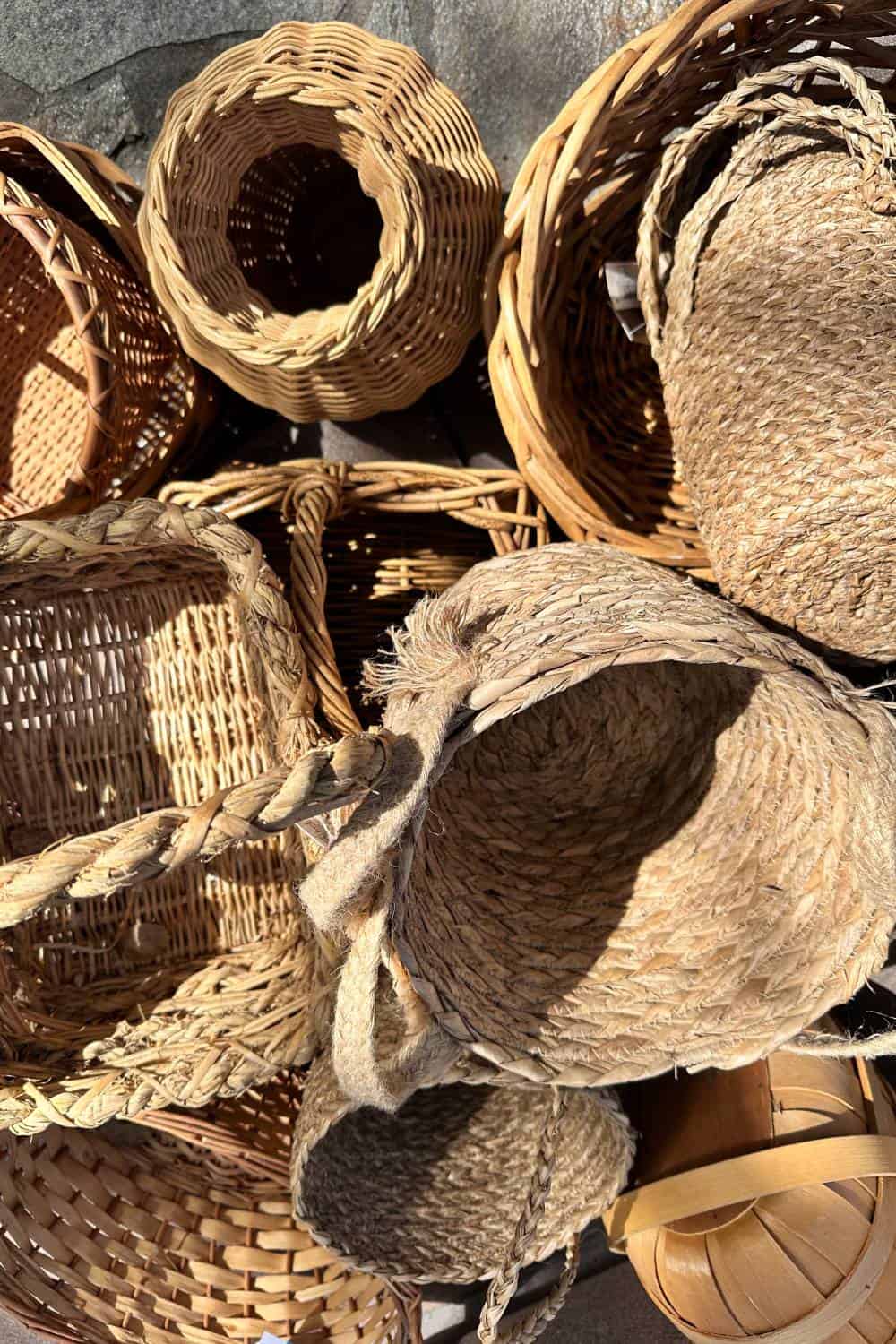 Collection of baskets in a pile 