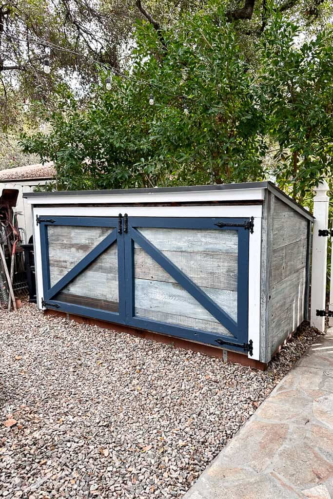 Small shed used for storing garden suppplies
