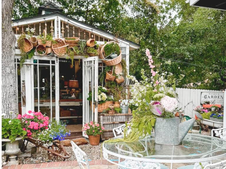 Summer shed feature image with basket arch.