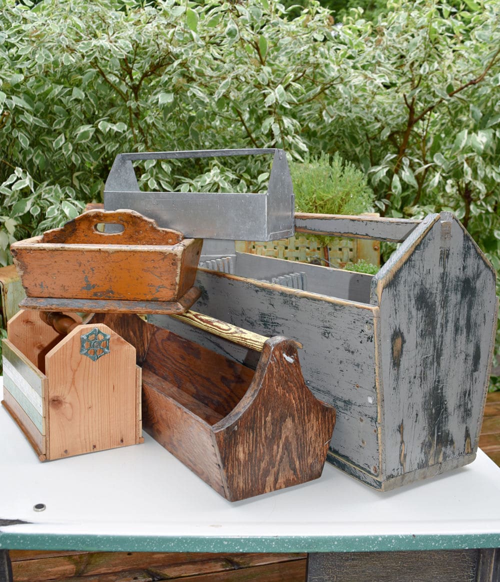 old thrifted tool boxes 